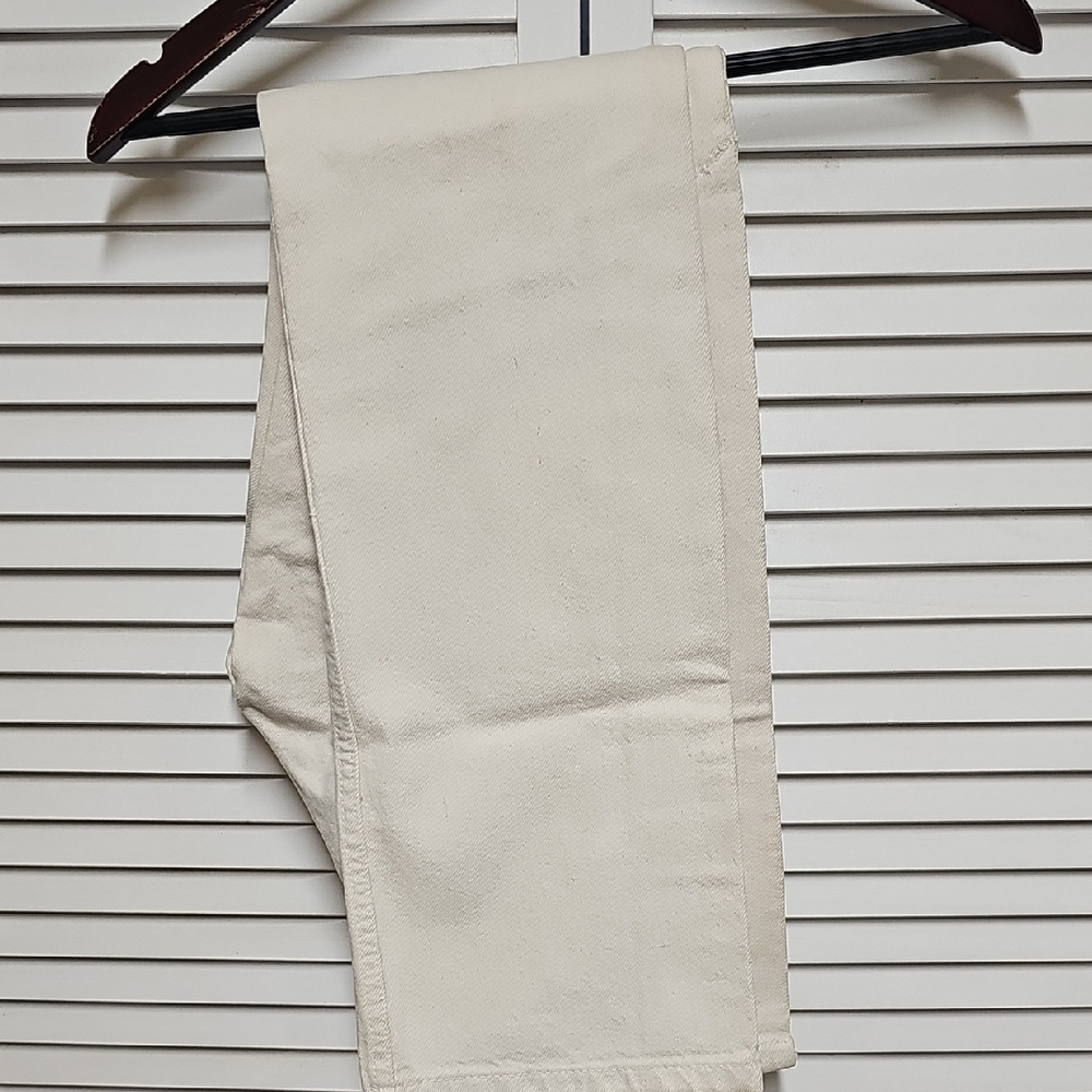 NWOT Vintage DKNY Cream Women's Slim Jeans 100% Cotton Open Calf/Split Leg Sz 6 - Picture 11 of 15